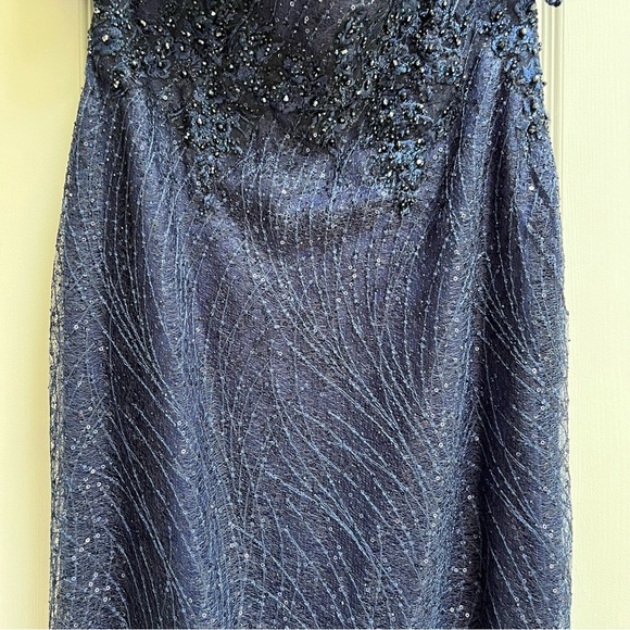 [rina dimontella] formal sweetheart embellished column gown blue - Picture 6 of 16